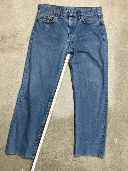 Levi's 501 Jeans Heller, gewaschener Vintage-Denim (W34" L32")