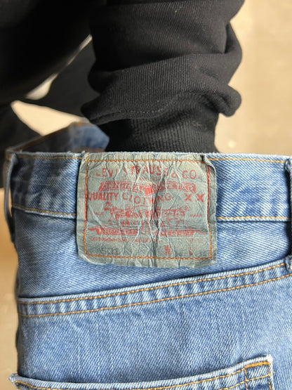 Levi's 501 Jeans Heller, gewaschener Vintage-Denim (W34" L32")