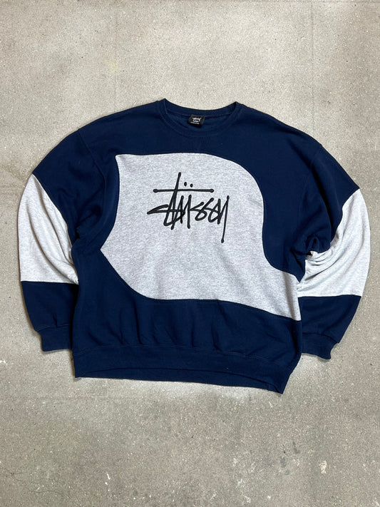 NAVYGRAUES VINTAGE STÜSSY REWORK SWEATSHIRT (XL)