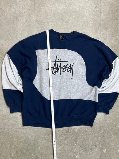 NAVYGRAUES VINTAGE STÜSSY REWORK SWEATSHIRT (XL)