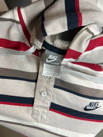 Y2K 00s VINTAGE NIKE STRIPED TRACK & FIELD HOODIE (LARGE)