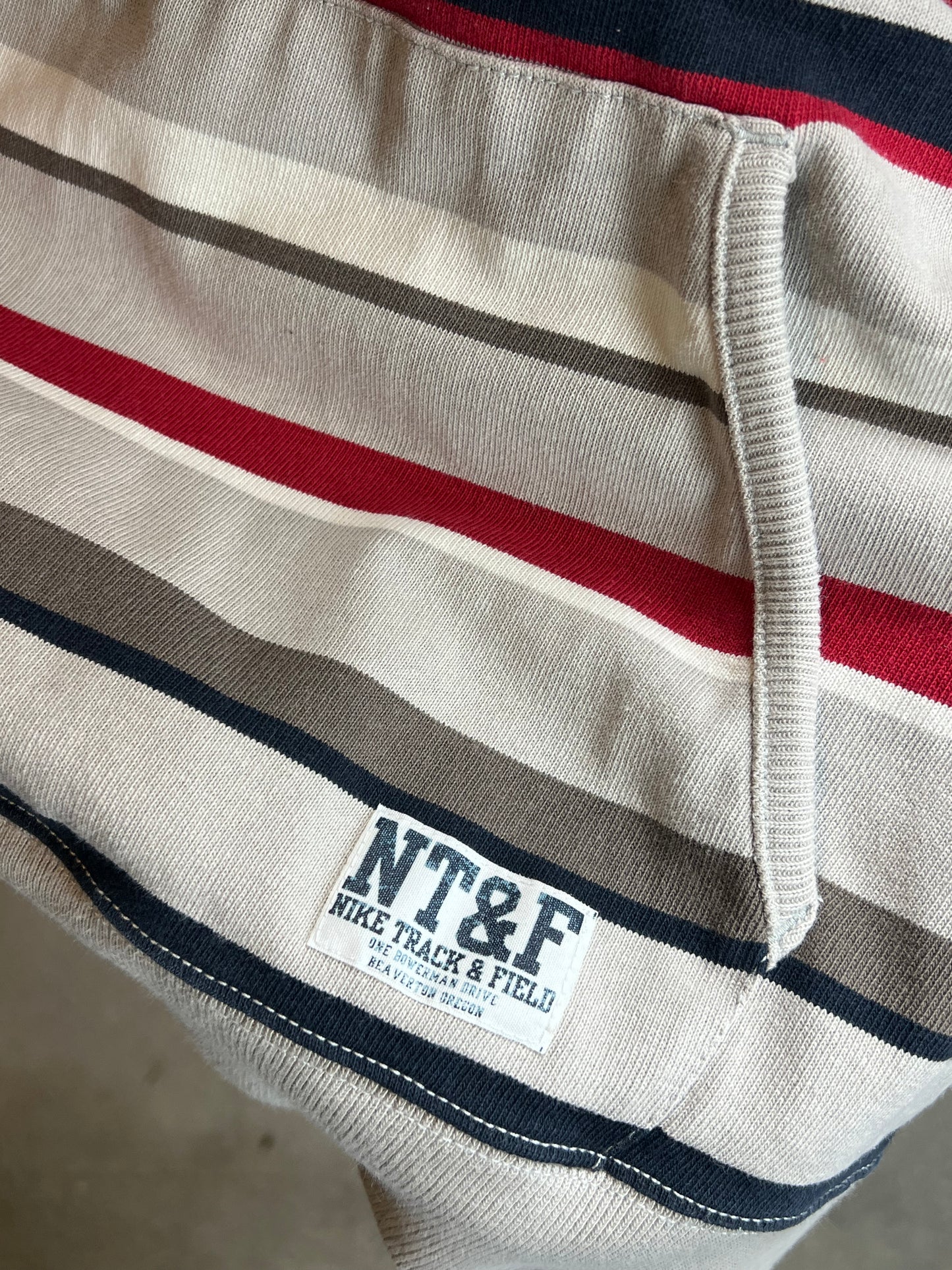 Y2K 00s VINTAGE NIKE STRIPED TRACK & FIELD HOODIE (LARGE)