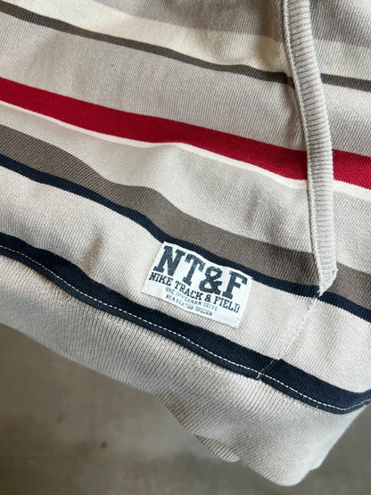 Y2K 00s VINTAGE NIKE STRIPED TRACK & FIELD HOODIE (LARGE)