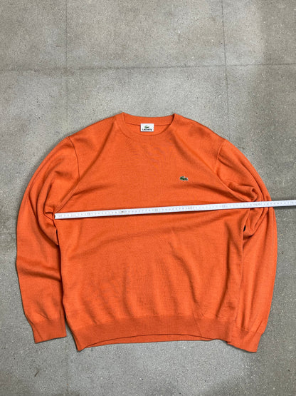 PFIRSICH ORANGE VINTAGE LACOSTE O-AUSSCHNITT STRICK (5 / GROß)