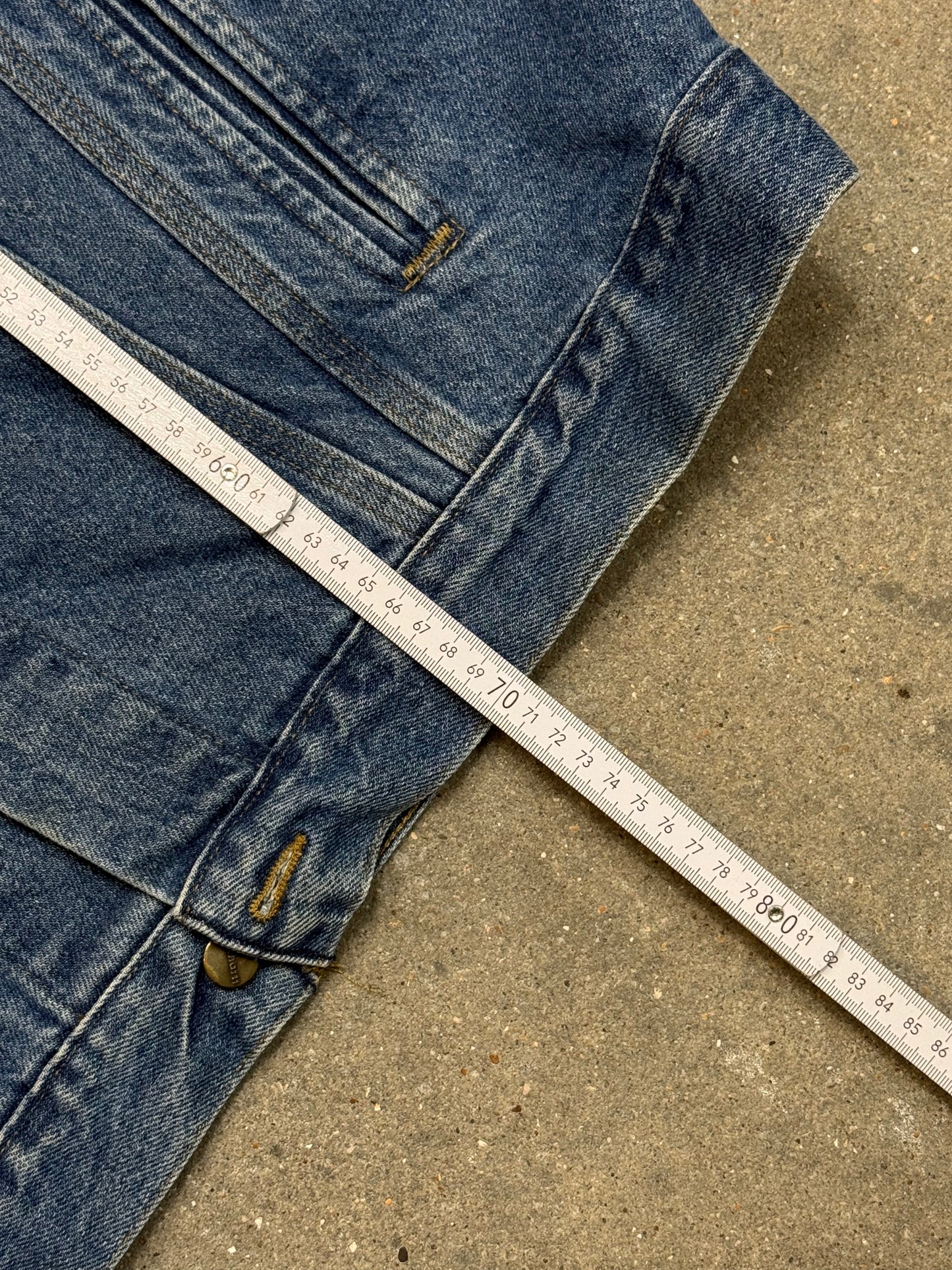 2005 Y2K Carhartt Jeans Jacket J12 DST Mens Medium Blue Denim Trucker Made in USA ( XL )