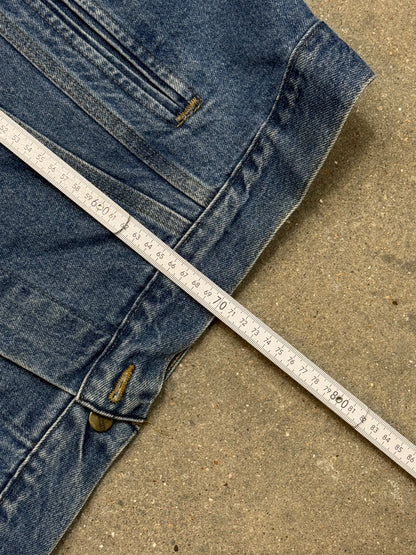 2005 Y2K Carhartt Jeans Jacket J12 DST Mens Medium Blue Denim Trucker Made in USA ( XL )