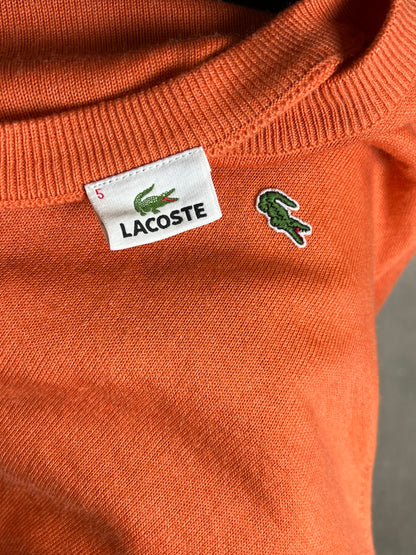 PFIRSICH ORANGE VINTAGE LACOSTE O-AUSSCHNITT STRICK (5 / GROß)