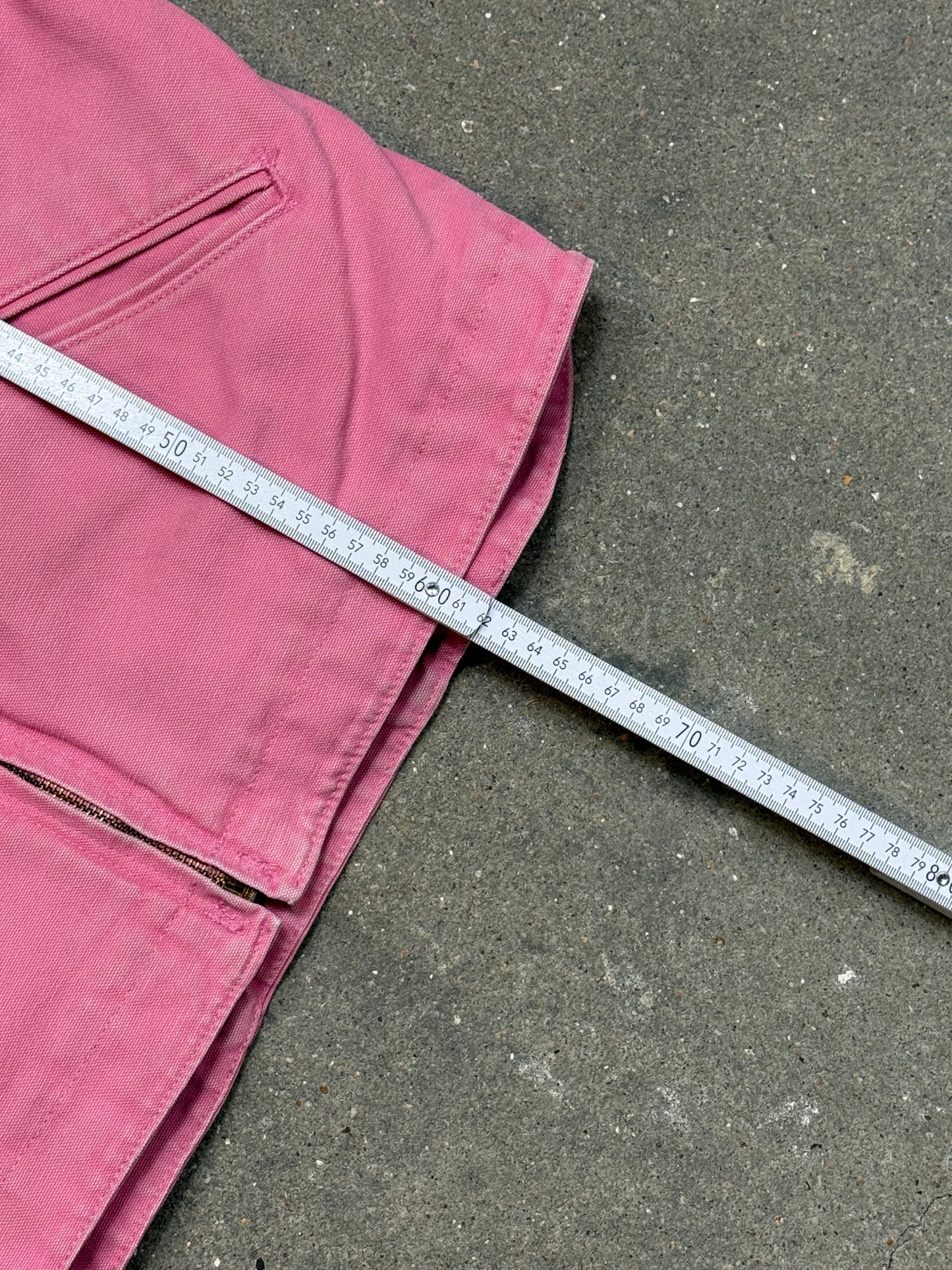 1990s Carhartt Lined Sherpa Hooded Active Jacket WJ141 PKR. Faded bubblegum (womens Small) (Youth Medium 8-10)