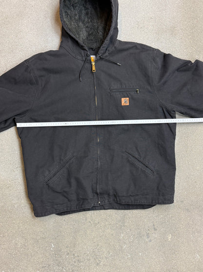 1990s Carhartt J141-BLK Mens Black Sherpa Lined Work Hooded Active 1990s Carhartt J141-BLK Mens Black Sherpa Lined Work Hooded Active