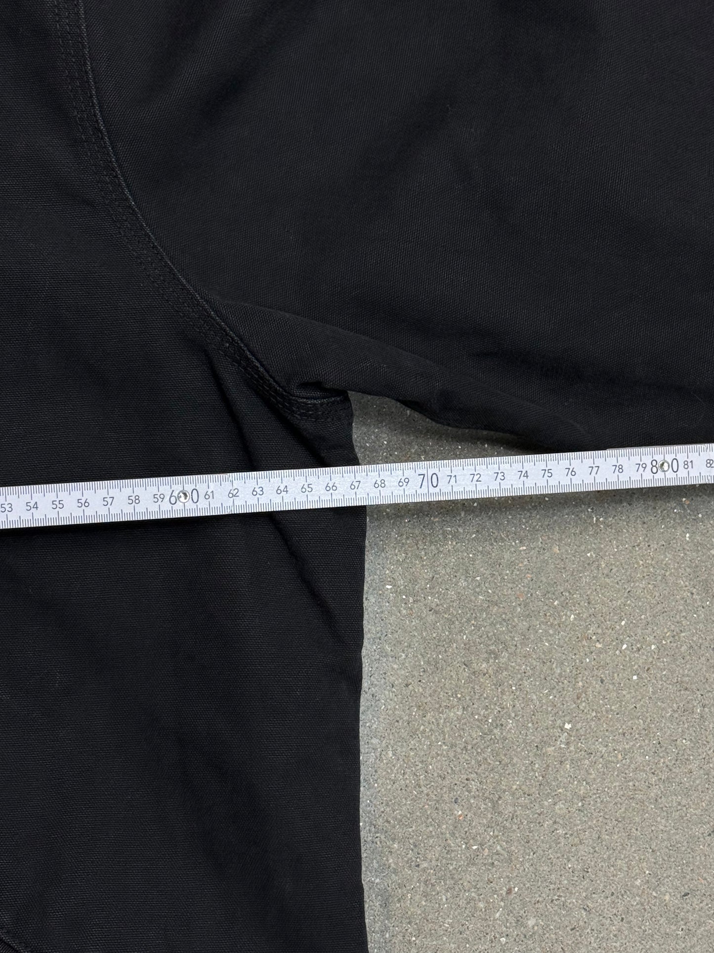 1990s Carhartt J141-BLK Mens Black Sherpa Lined Work Hooded Active Jacket (size XL Regular) Made in Mexico