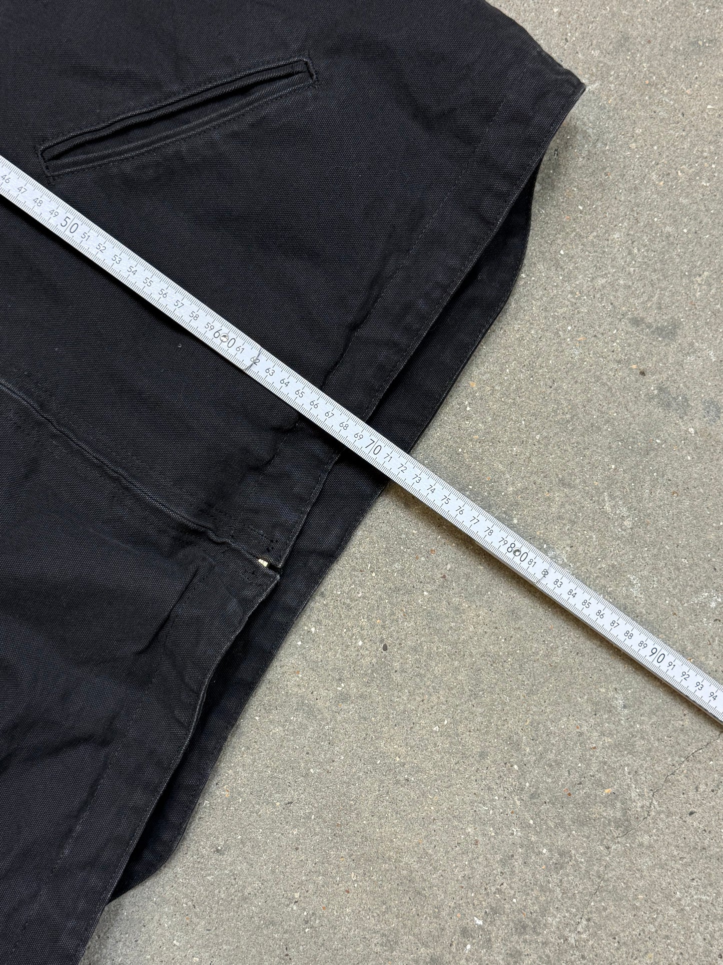 1990s Carhartt J141-BLK Mens Black Sherpa Lined Work Hooded Active Jacket (size XL Regular) Made in Mexico