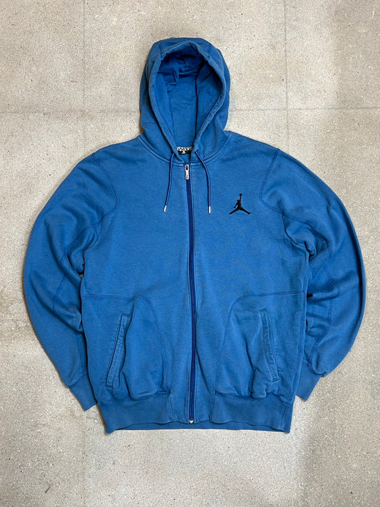 ROYAL BLUE VINTAGE NIKE JORDAN ZIP HOODIE (LARGE)