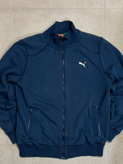 MIDNIGHT BLUE VINTAGE PUMA FULL ZIP SWEATSHIRT (MEDIUM)