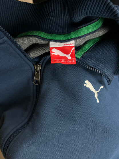 MIDNIGHT BLUE VINTAGE PUMA FULL ZIP SWEATSHIRT (MEDIUM)