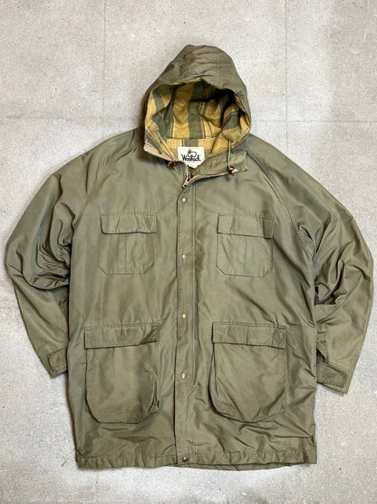 WOOLRICH 1980er-BARN-JACKE, GEPOLSTERTER WOLLPARKA (XL)