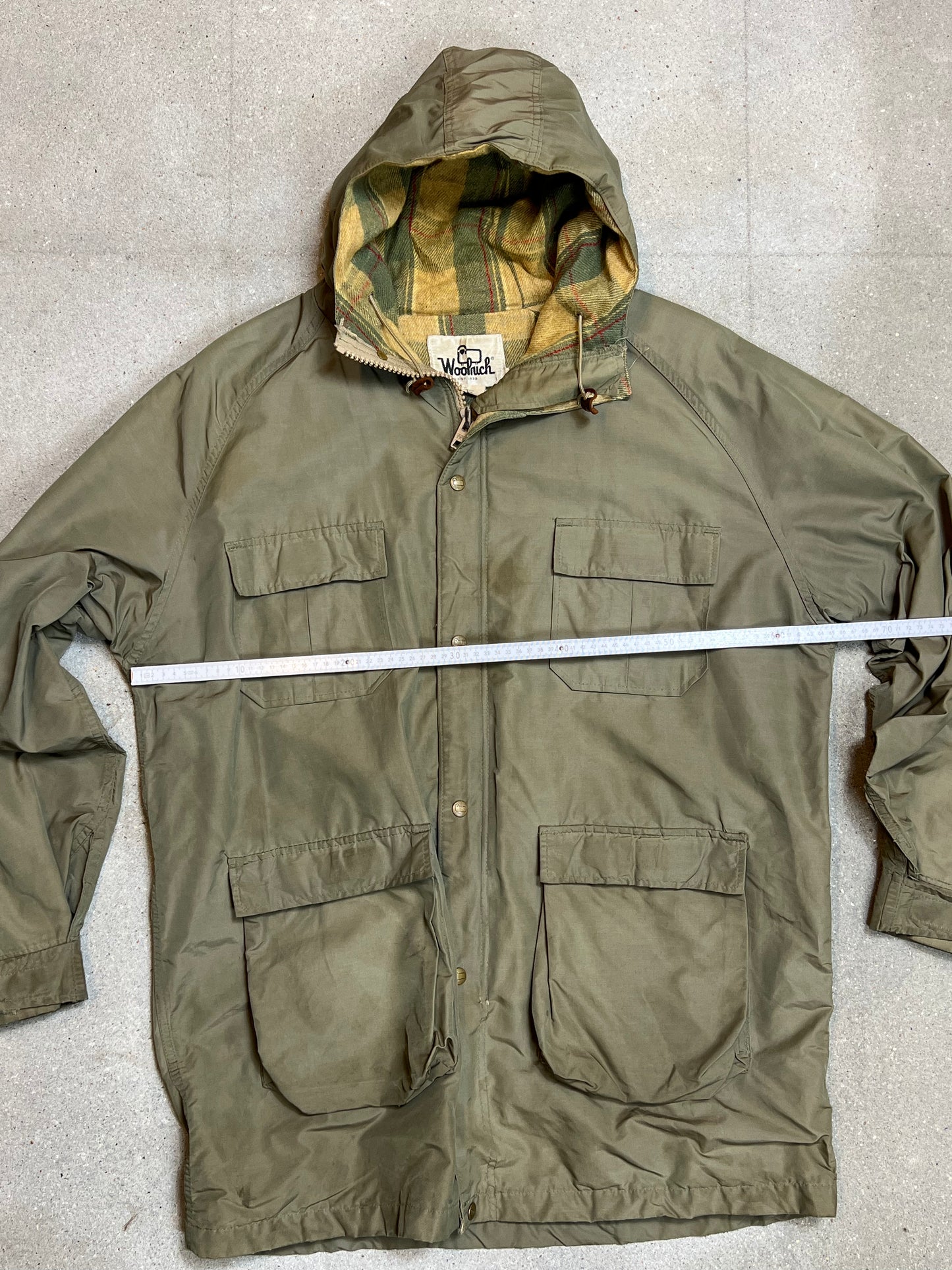 WOOLRICH 1980er-BARN-JACKE, GEPOLSTERTER WOLLPARKA (XL)