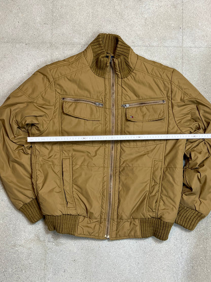 BEIGE SAND VINTAGE TOMMY HILFIGER WATTIERTE BOMBERJACKE (MITTEL)