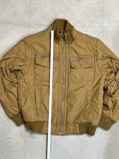 BEIGE SAND VINTAGE TOMMY HILFIGER WATTIERTE BOMBERJACKE (MITTEL)