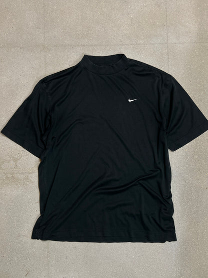 SCHWARZES VINTAGE NIKE GOLF DRI FIT T-SHIRT MIT HOHEM KRAGEN (GROß)