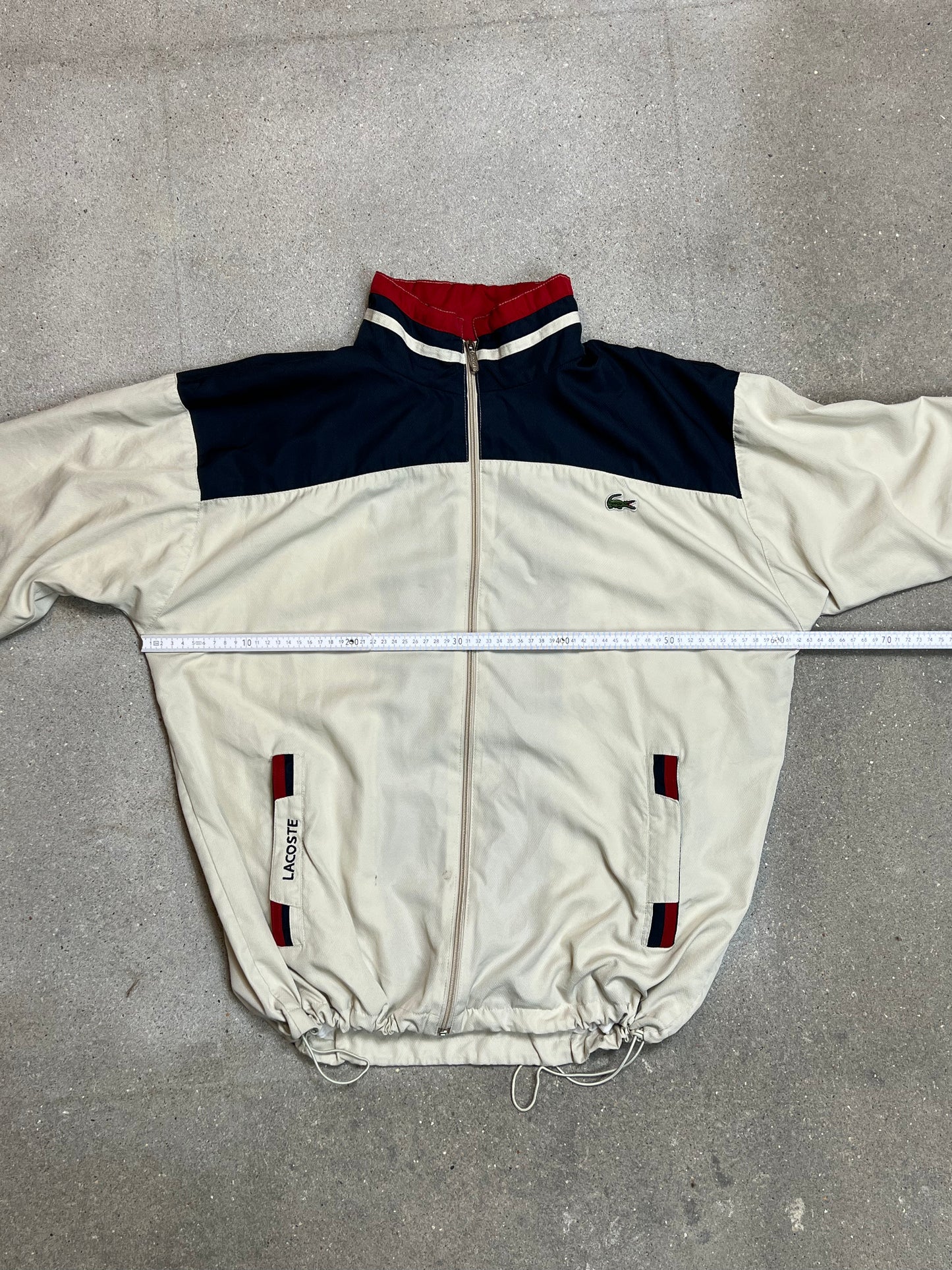 MARINEBLAUES VINTAGE-LACOSTE-LOGO MIT VIERTELREISSVERSCHLUSS (5 / Mittel)