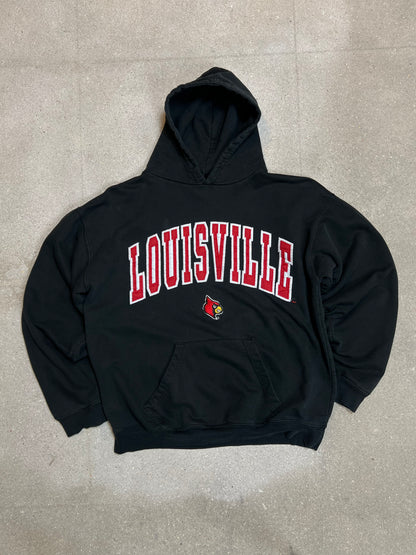 Black Louisville Cardinals American football NFL Varsity Hoodie (Large)