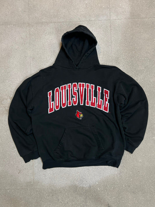 VERBLISSTER SCHWARZER VINTAGE NIKE „CENTER SWOOSH“ UNIVERSITY HOODIE (S)