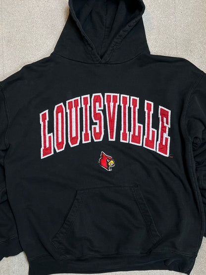 Black Louisville Cardinals American football NFL Varsity Hoodie (Large)