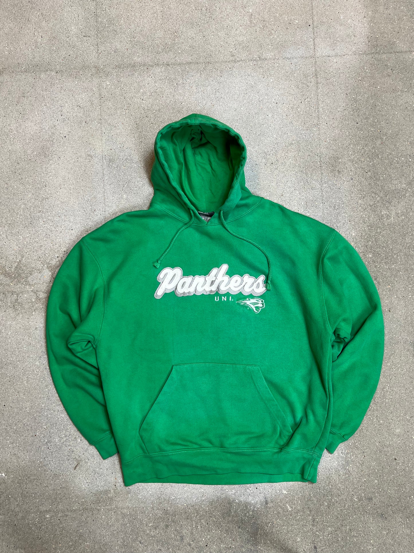 VERBLISSTER SCHWARZER VINTAGE NIKE „CENTER SWOOSH“ UNIVERSITY HOODIE (S)