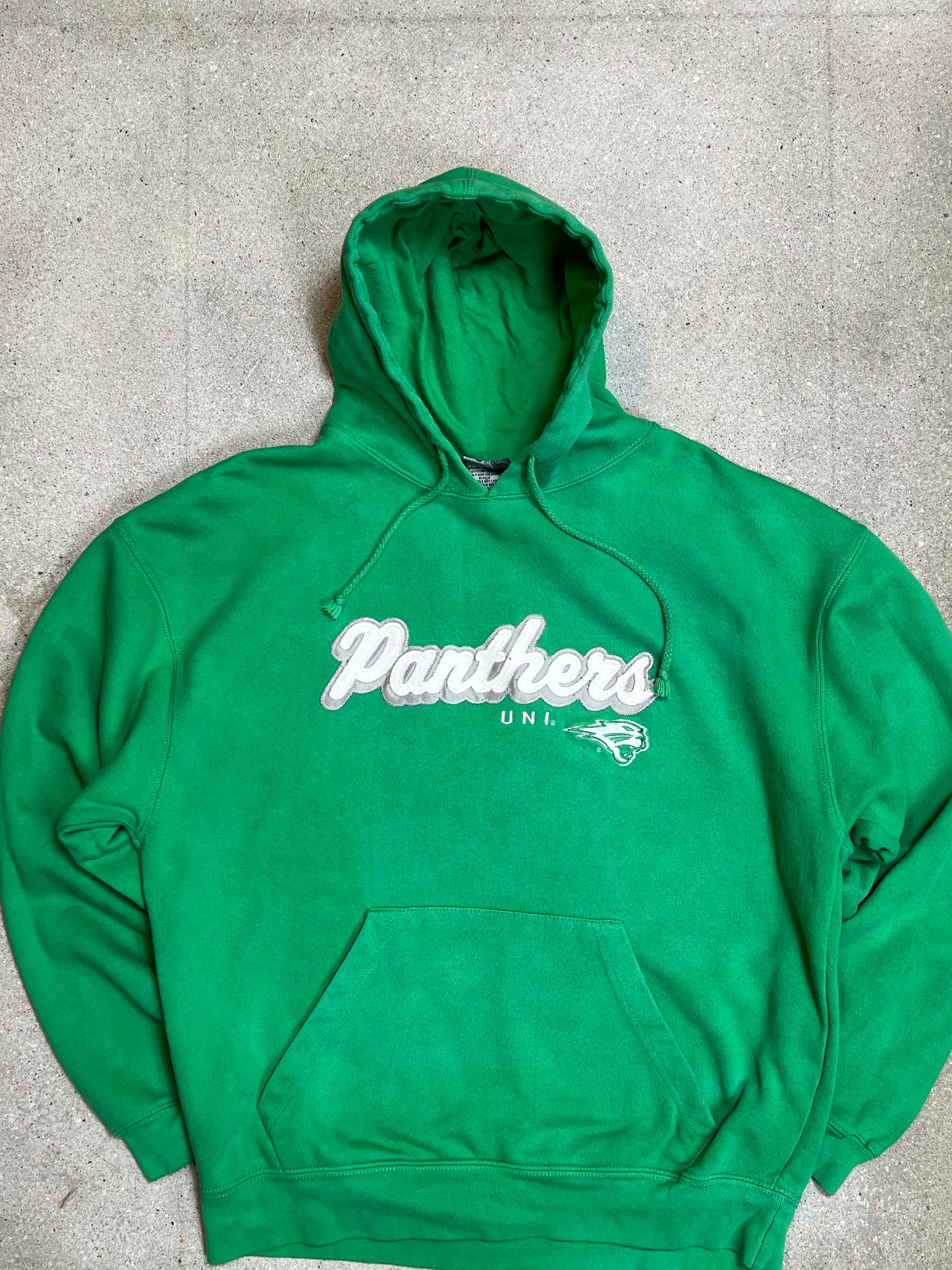 VERBLISSTER SCHWARZER VINTAGE NIKE „CENTER SWOOSH“ UNIVERSITY HOODIE (S)
