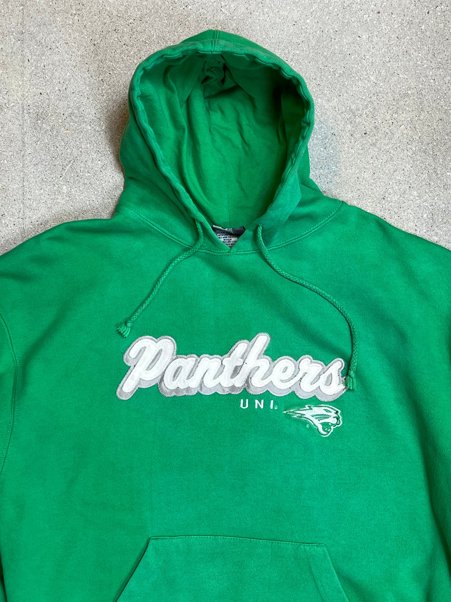 VERBLISSTER SCHWARZER VINTAGE NIKE „CENTER SWOOSH“ UNIVERSITY HOODIE (S)