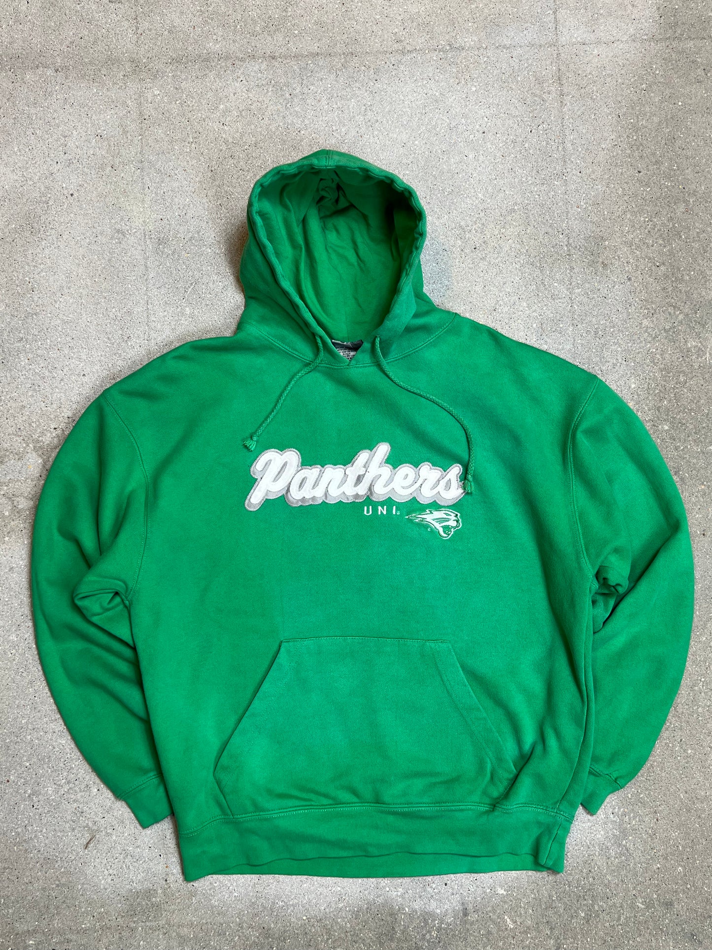 VERBLISSTER SCHWARZER VINTAGE NIKE „CENTER SWOOSH“ UNIVERSITY HOODIE (S)