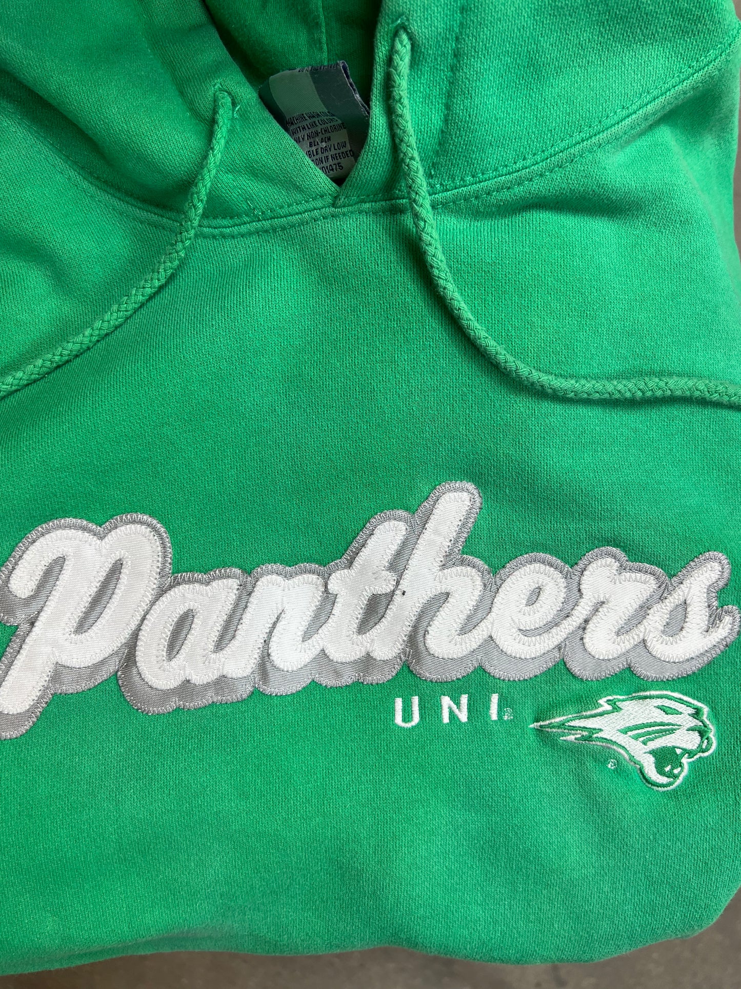 VERBLISSTER SCHWARZER VINTAGE NIKE „CENTER SWOOSH“ UNIVERSITY HOODIE (S)