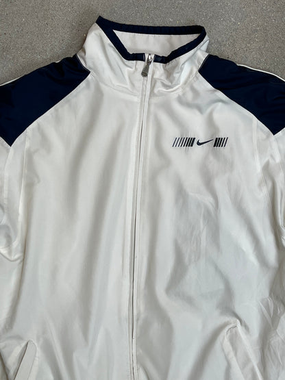 White Créme Vintage Y2K Nike 2000s Track Jacket Windstopper (Large)