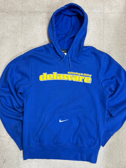 VERBLISSTER SCHWARZER VINTAGE NIKE „CENTER SWOOSH“ UNIVERSITY HOODIE (S)