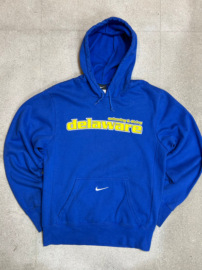 VERBLISSTER SCHWARZER VINTAGE NIKE „CENTER SWOOSH“ UNIVERSITY HOODIE (S)
