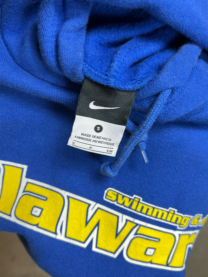 VERBLISSTER SCHWARZER VINTAGE NIKE „CENTER SWOOSH“ UNIVERSITY HOODIE (S)