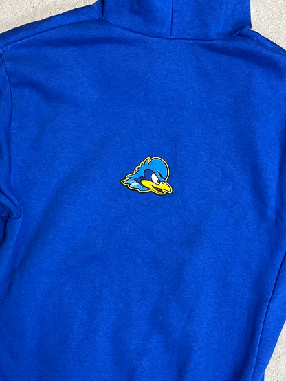 VERBLISSTER SCHWARZER VINTAGE NIKE „CENTER SWOOSH“ UNIVERSITY HOODIE (S)