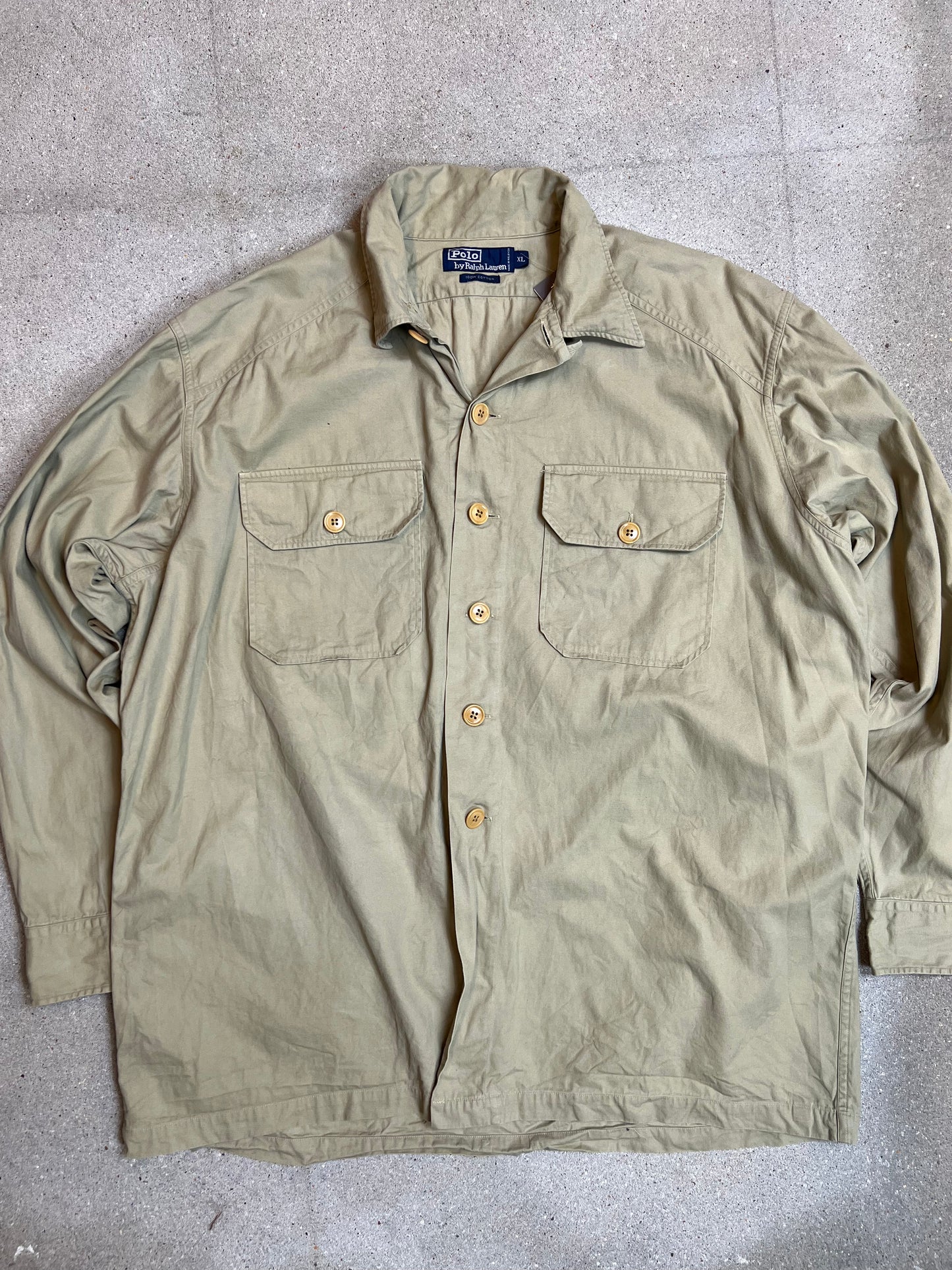 BLAU GESTREIFTES VINTAGE RALPH LAUREN HEMD (KLEIN)
