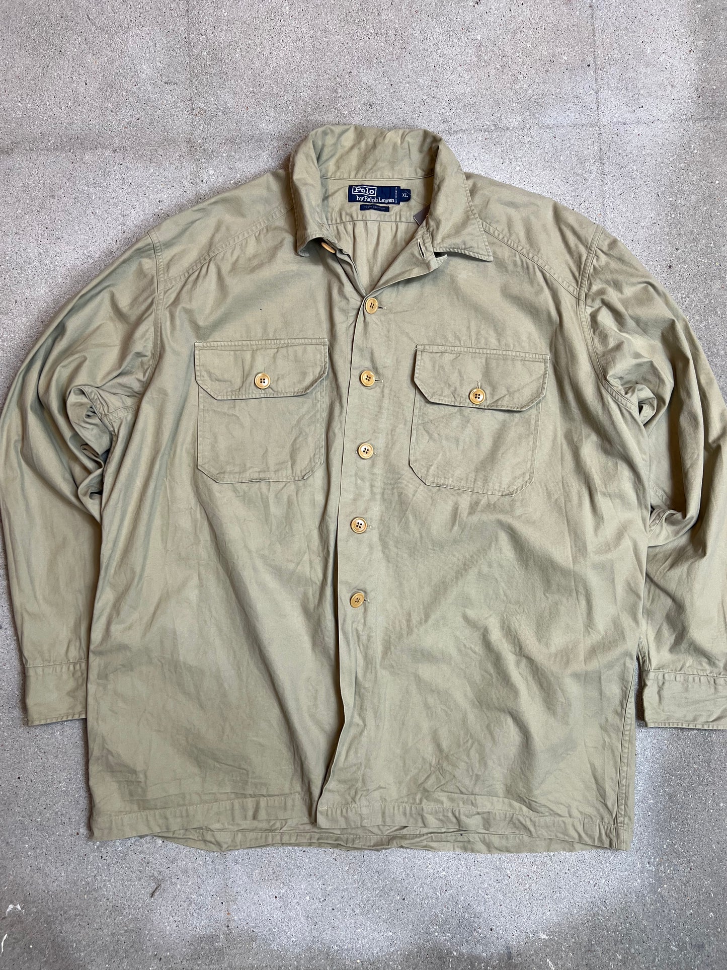 BLAU GESTREIFTES VINTAGE RALPH LAUREN HEMD (KLEIN)