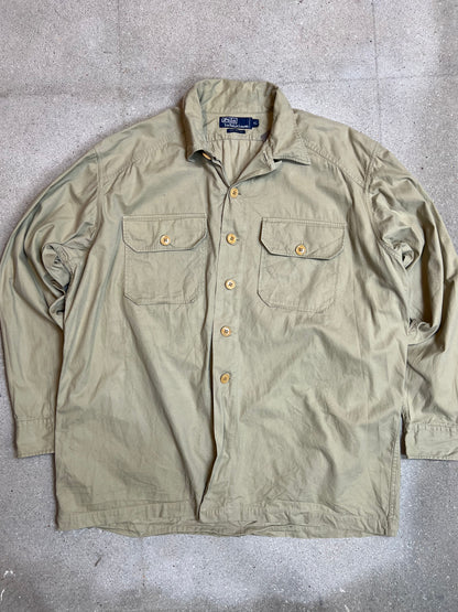 BLAU GESTREIFTES VINTAGE RALPH LAUREN HEMD (KLEIN)