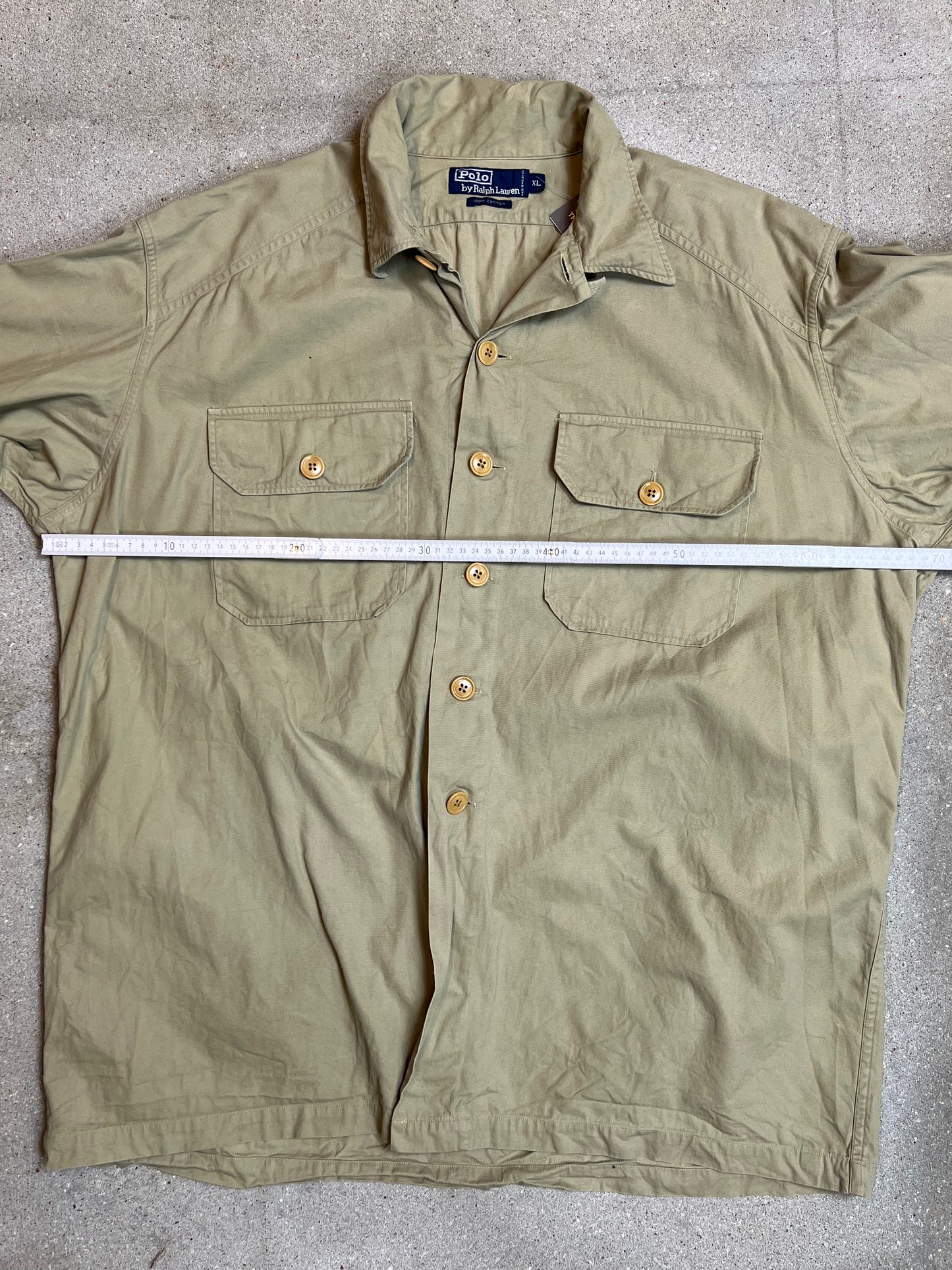 BLAU GESTREIFTES VINTAGE RALPH LAUREN HEMD (KLEIN)