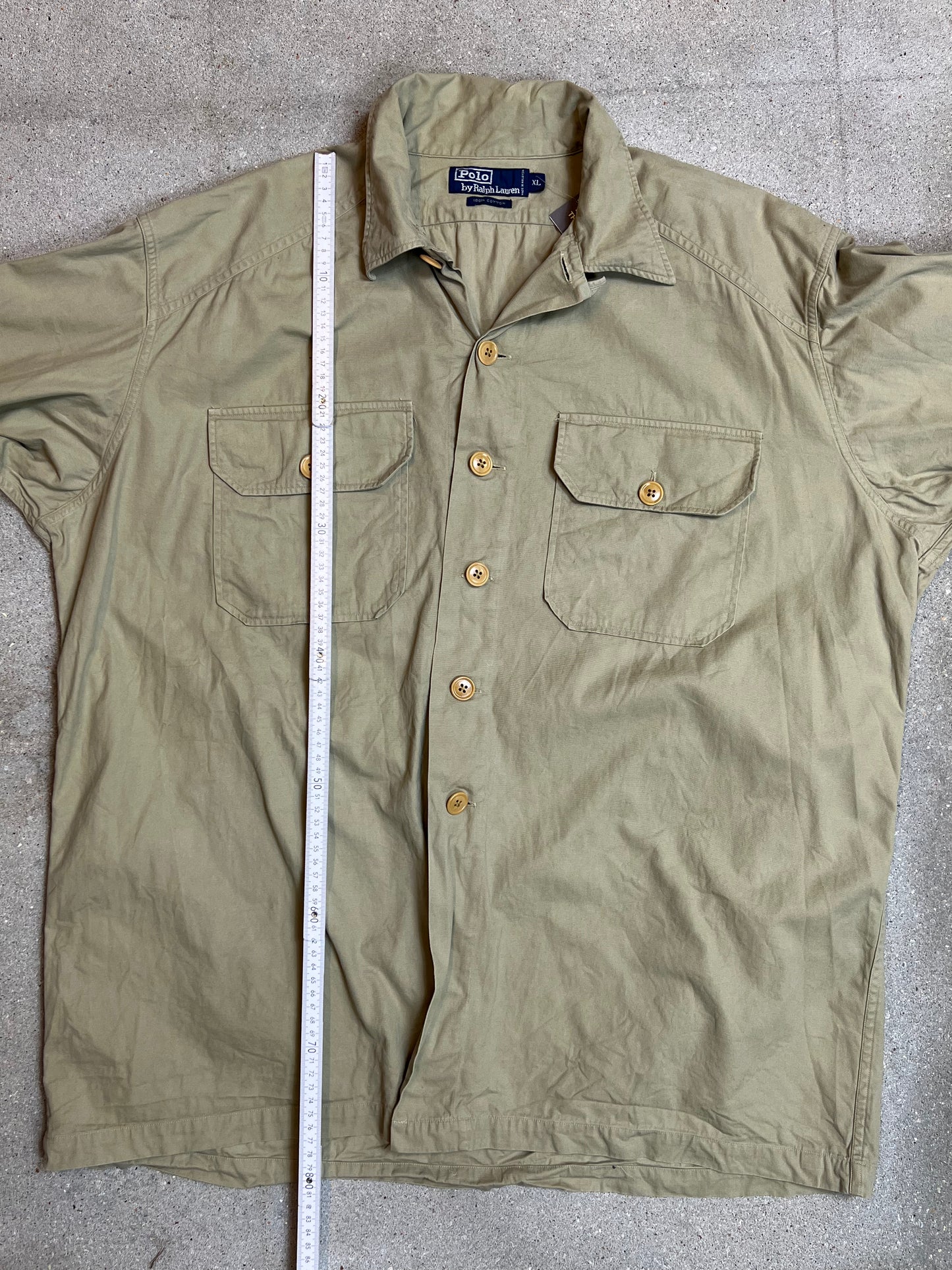 BLAU GESTREIFTES VINTAGE RALPH LAUREN HEMD (KLEIN)
