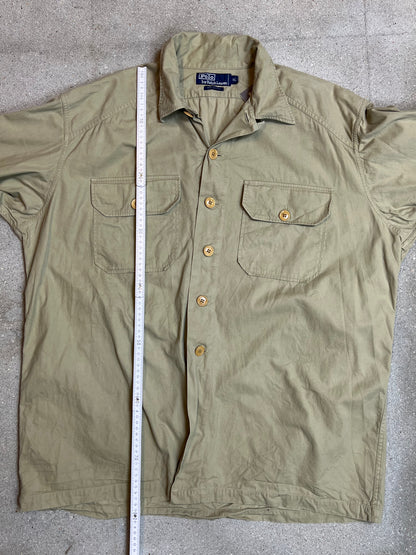 BLAU GESTREIFTES VINTAGE RALPH LAUREN HEMD (KLEIN)