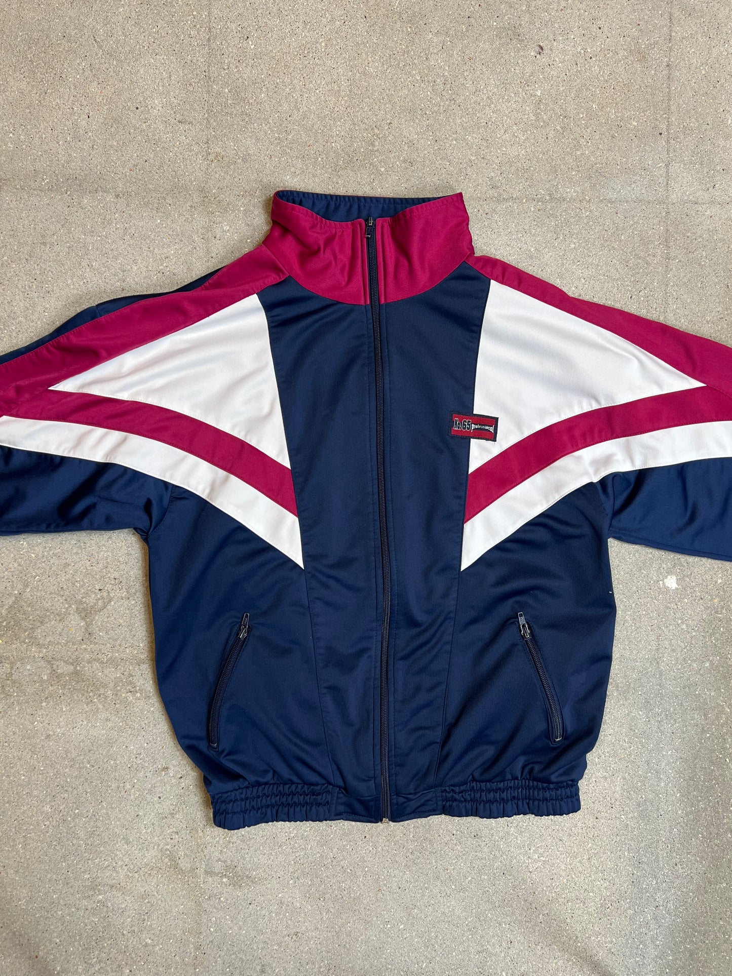 Blue Raspberry 80s vintage oversized zip track jacket (Large)