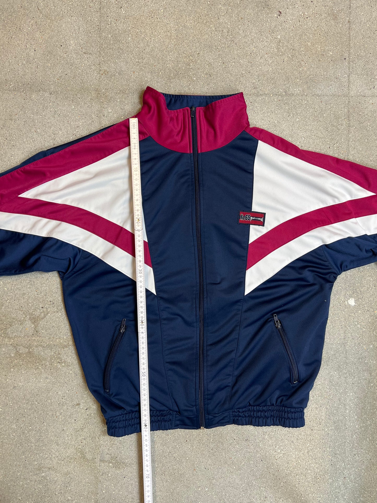 Blue Raspberry 80s vintage oversized zip track jacket (Large)