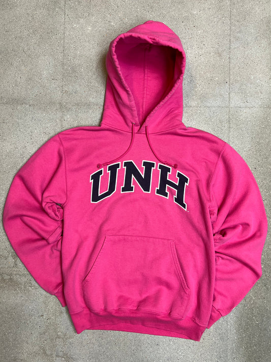 VERBLISSTER SCHWARZER VINTAGE NIKE „CENTER SWOOSH“ UNIVERSITY HOODIE (S)
