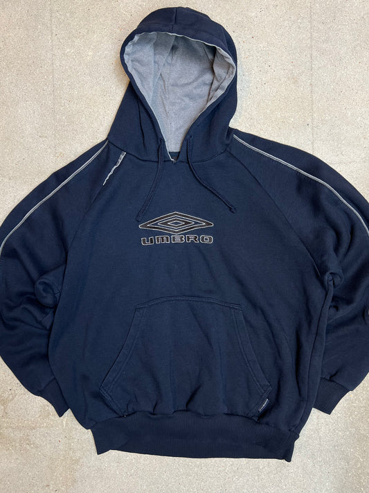 DK Navy Y2K Umbro Spellout Hoodie (Medium)