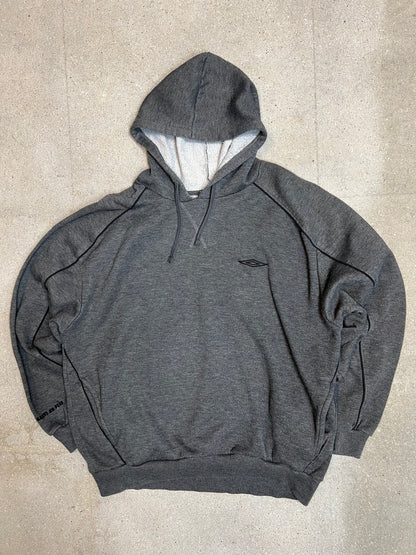 DK y2k Grey Umbro Small Logo Hoodie (Large)