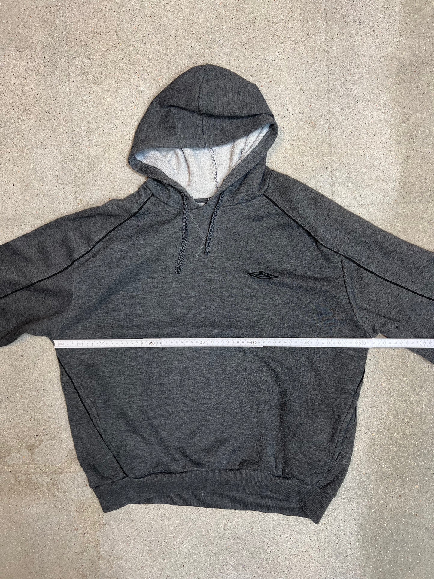 DK y2k Grey Umbro Small Logo Hoodie (Large)