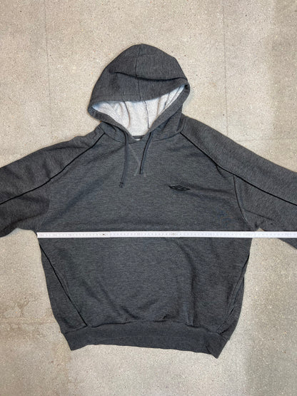 DK y2k Grey Umbro Small Logo Hoodie (Large)